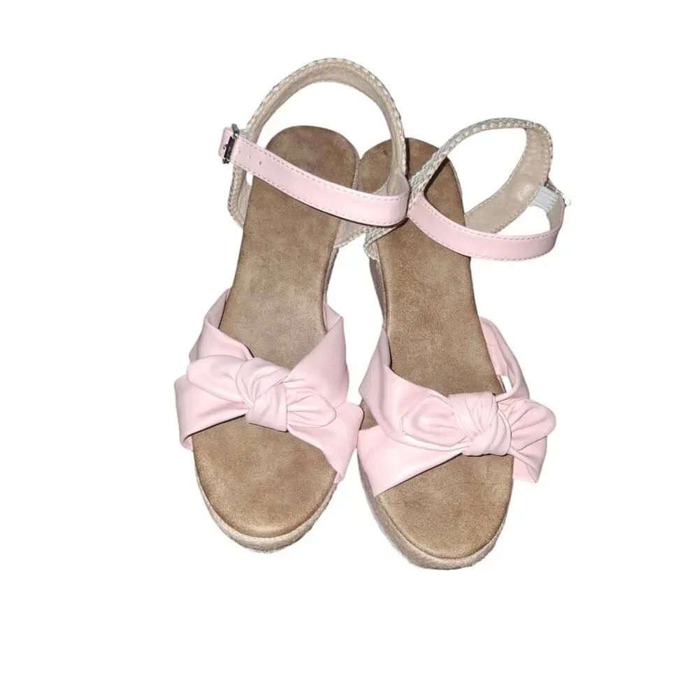 Petal Pink Burlap Wedge Sandal Size 9 Easter Spring 2025 40 - Picture 5 of 8